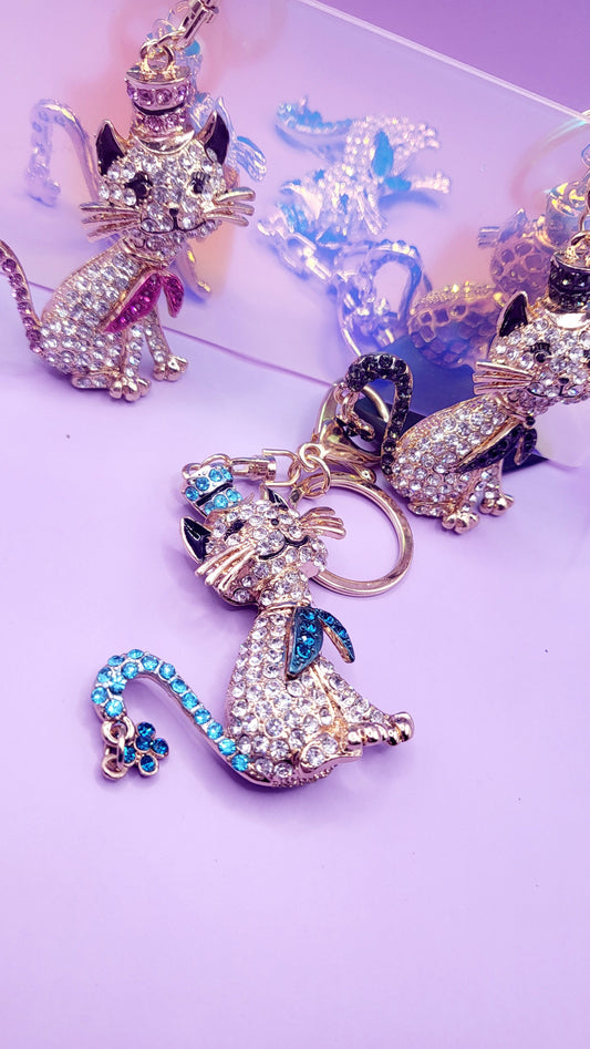 Top Hat Cat Key Ring