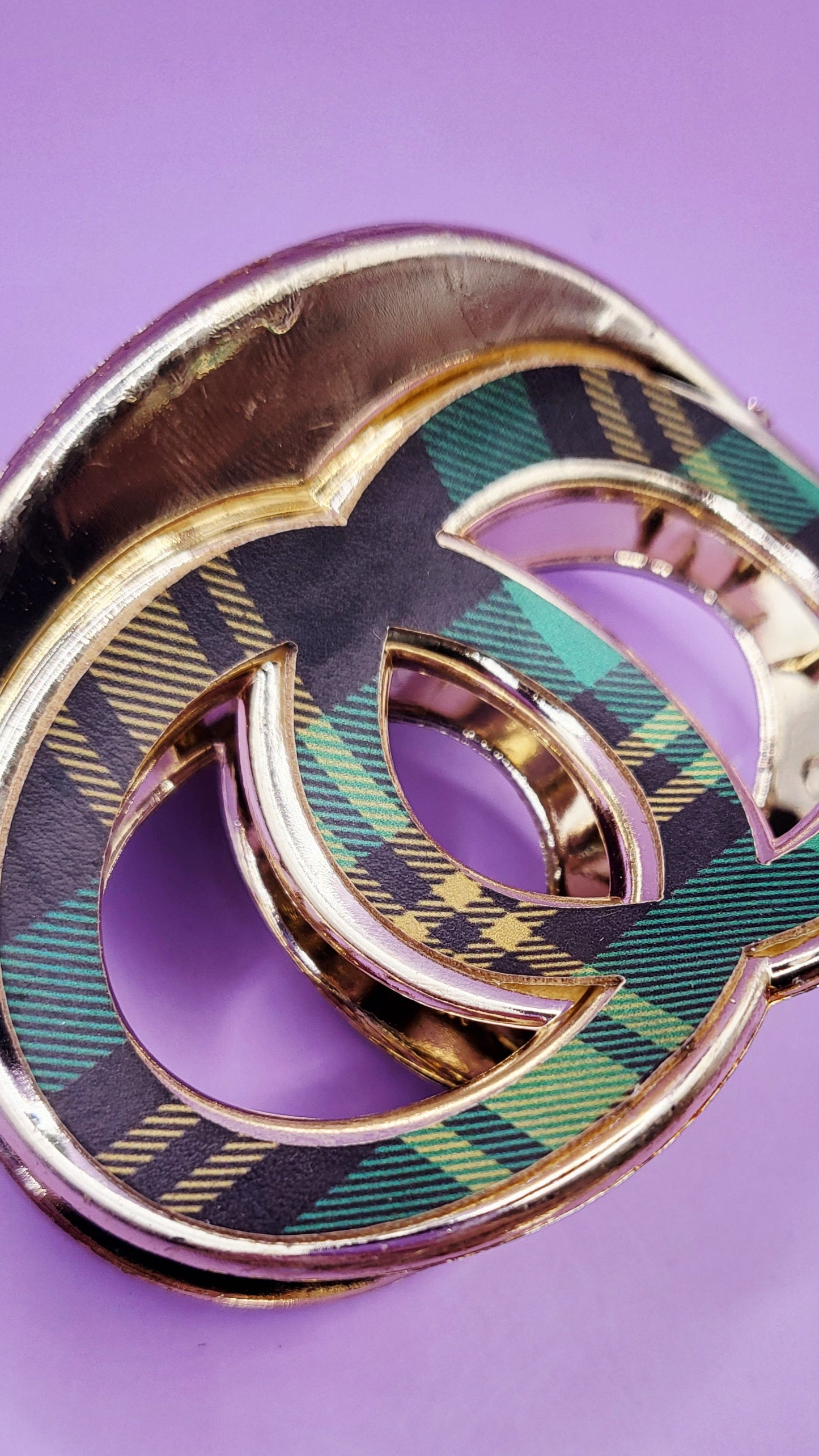 Tartan Round Hair Clamps Pack of 12