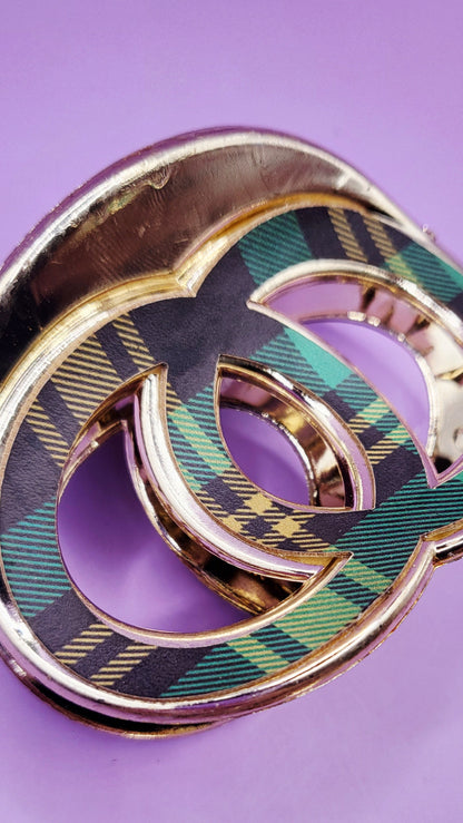 Tartan Round Hair Clamps Pack of 12