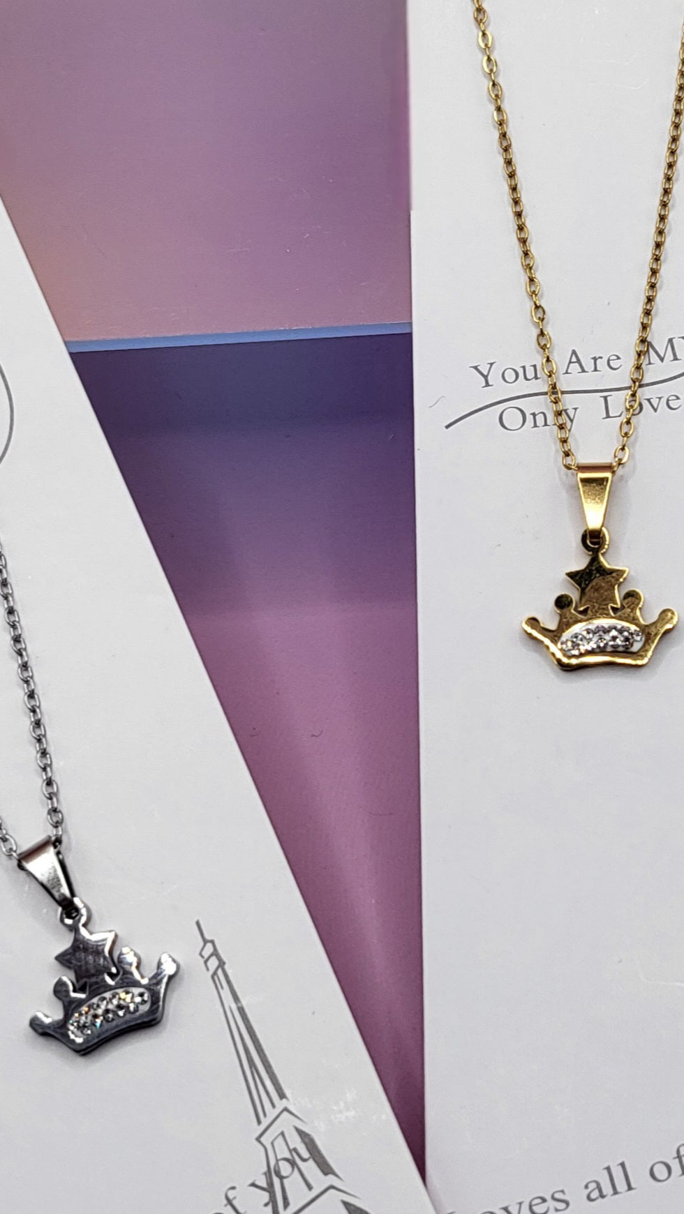 Pavé Crystal Crown Necklace