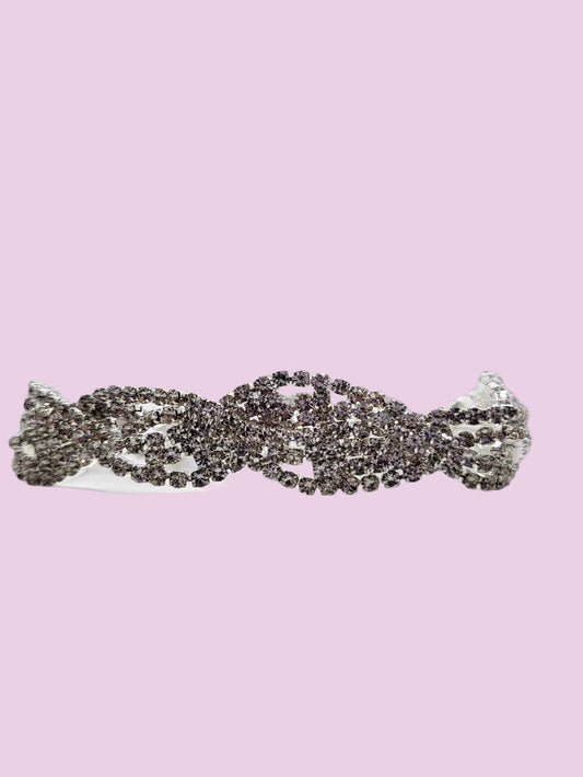 Silver Twist Crystal Bracelet