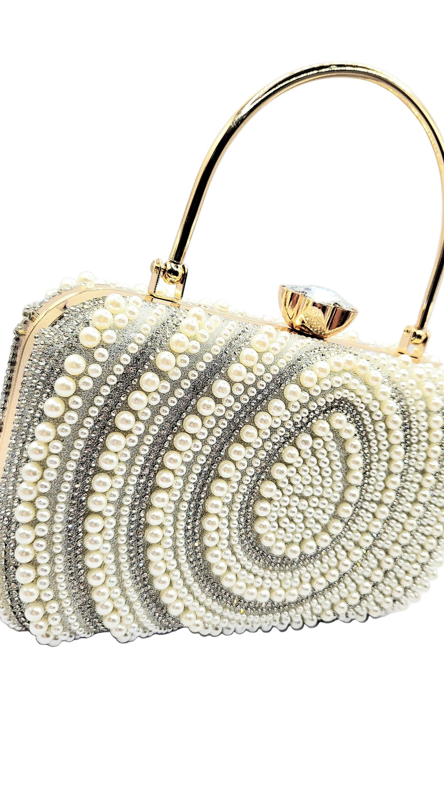 Pearl Crystal Clutch Bag