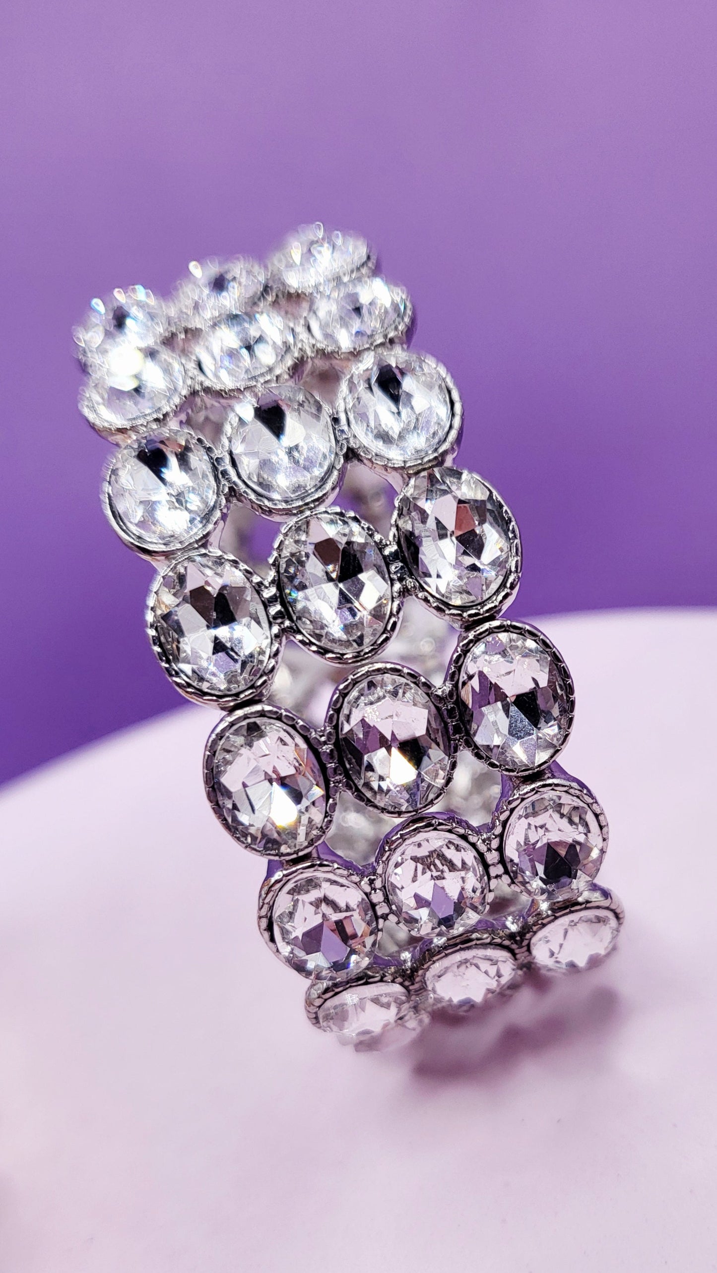 Oval Triple Row Crystal Bracelet