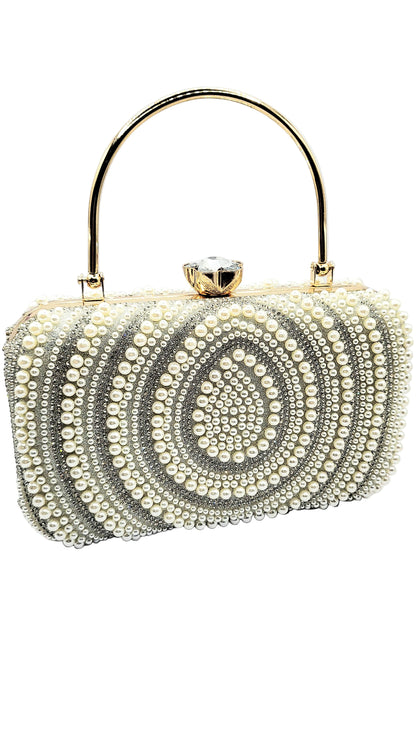 Pearl Crystal Clutch Bag