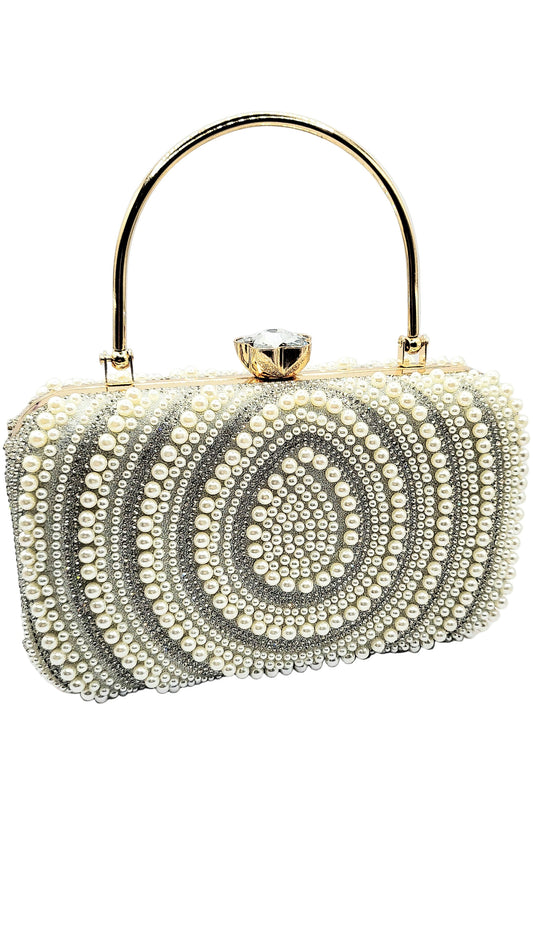 Pearl Crystal Clutch Bag
