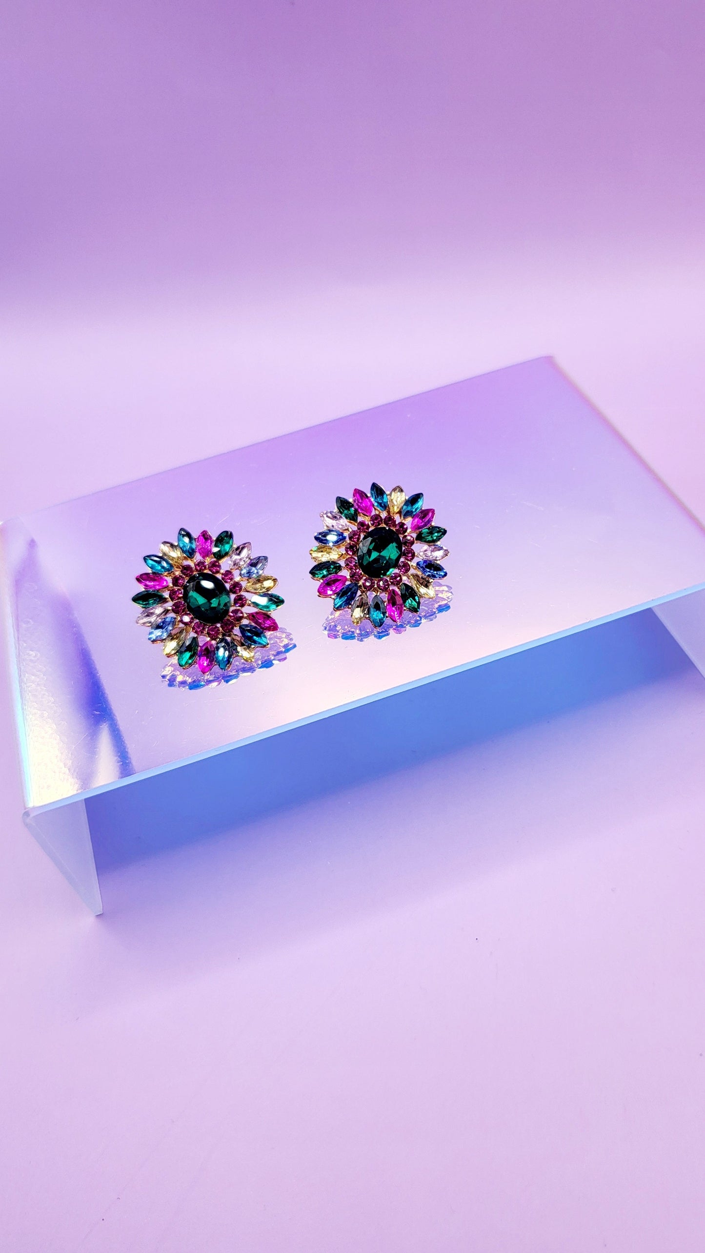 Vivid Crystal Stud Earrings
