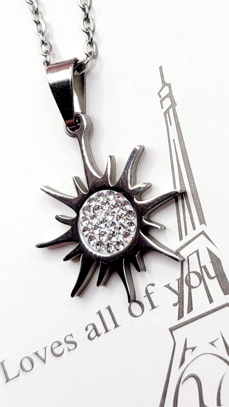 Pavé Crystal Sun Necklace