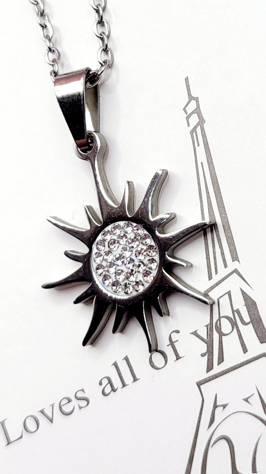 Pavé Crystal Sun Necklace
