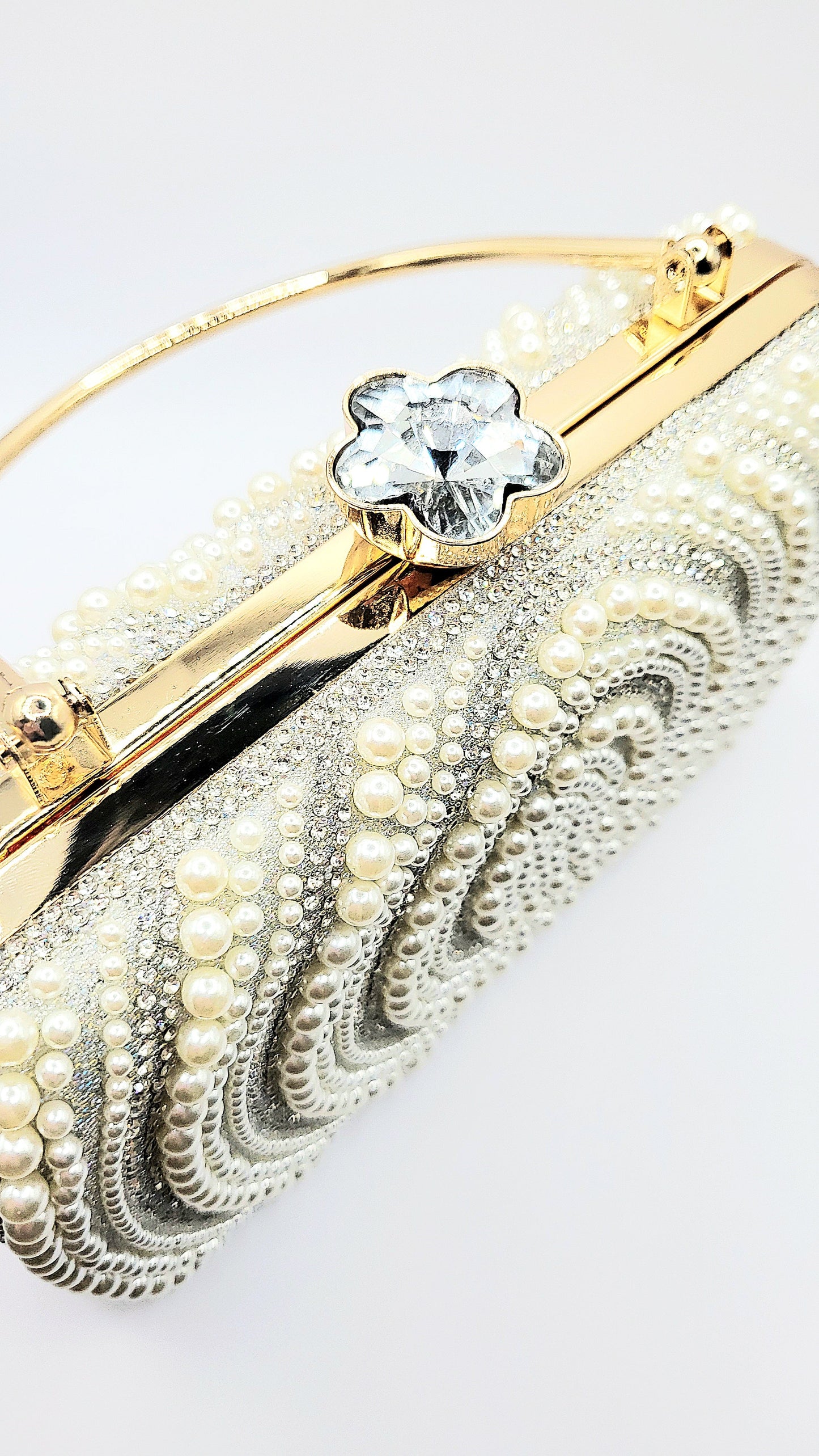 Pearl Crystal Clutch Bag