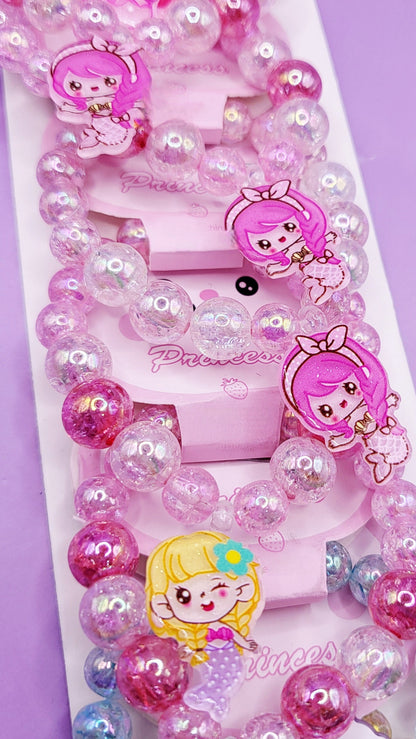 Pastel Girls Beaded Bracelet Pack Of 10