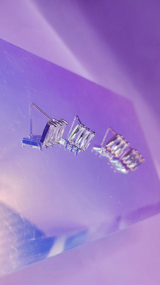 Starlight Square Crystal Stud Earrings