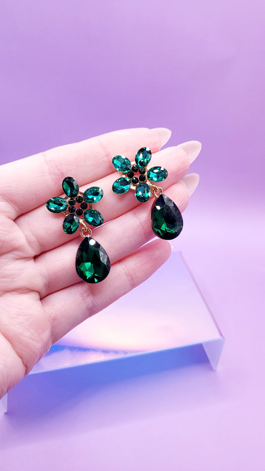 Petal Crystal Drop and Dangle Earrings