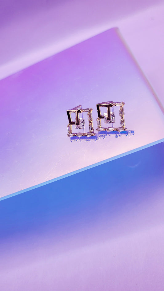 Square Crystal Stud Earrings