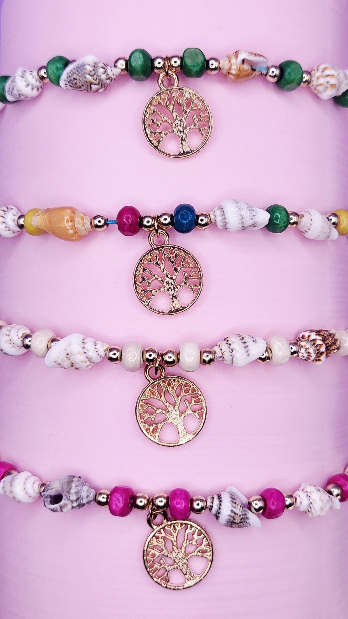 Tree Of Life Beaded Pull Tie Anklet