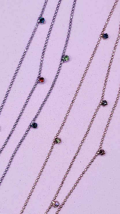 Rainbow Gem Crystal Anklet