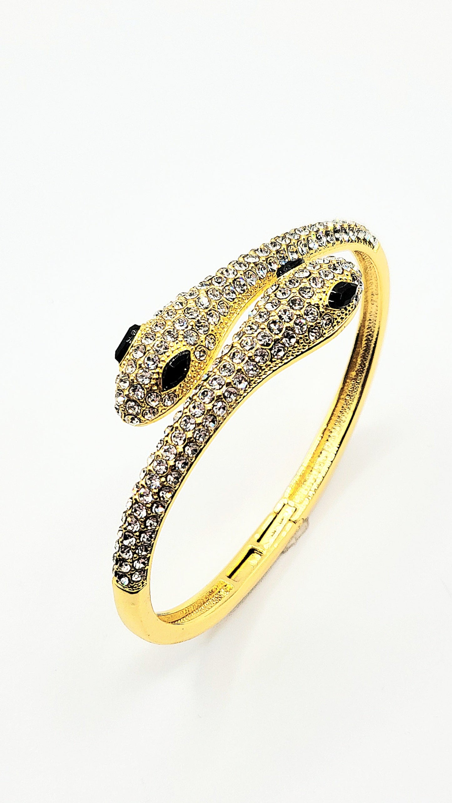 Serpent Snake Crystal Bangle Stainless Steel