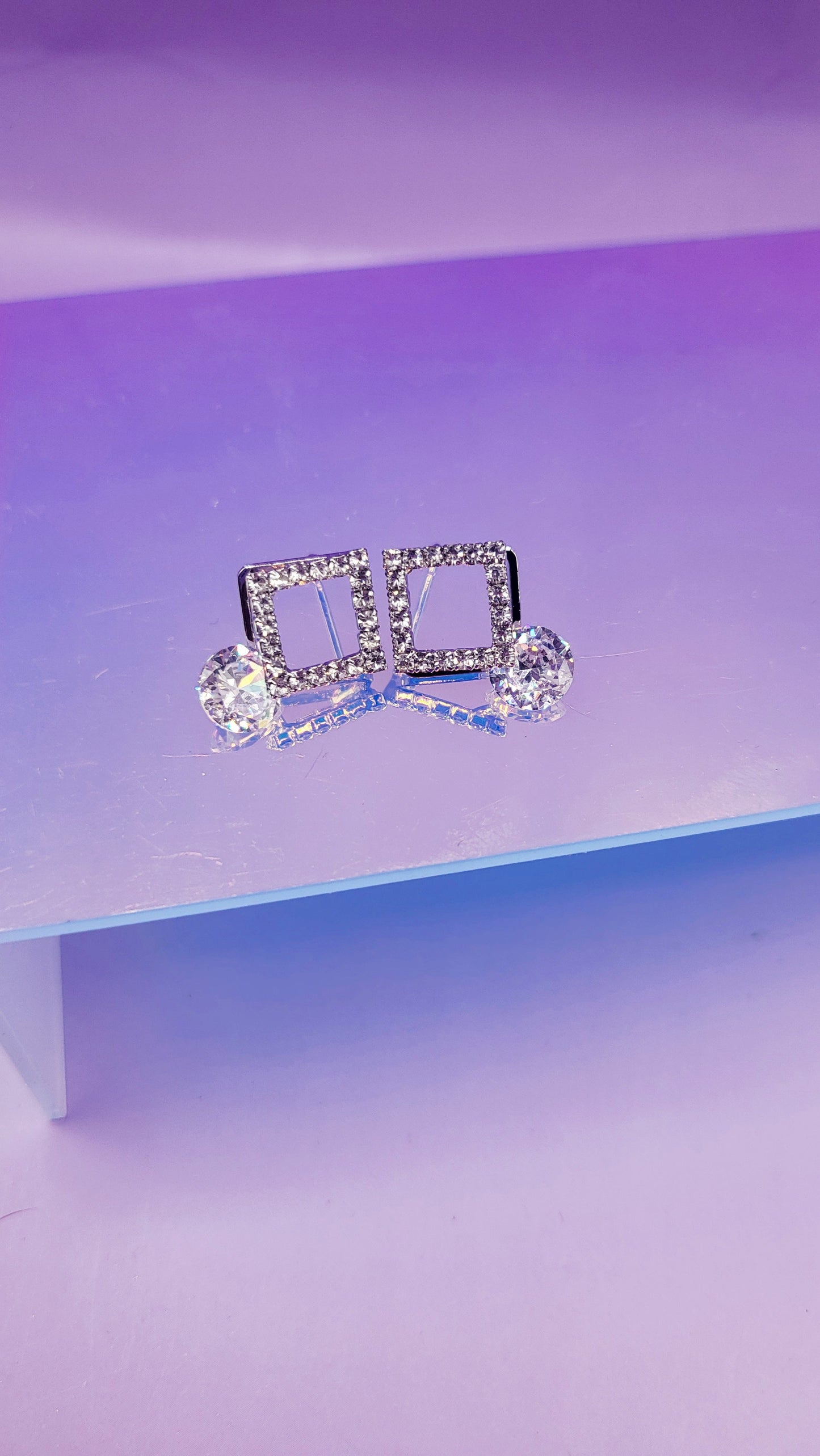 Square Crystal Stud Earrings