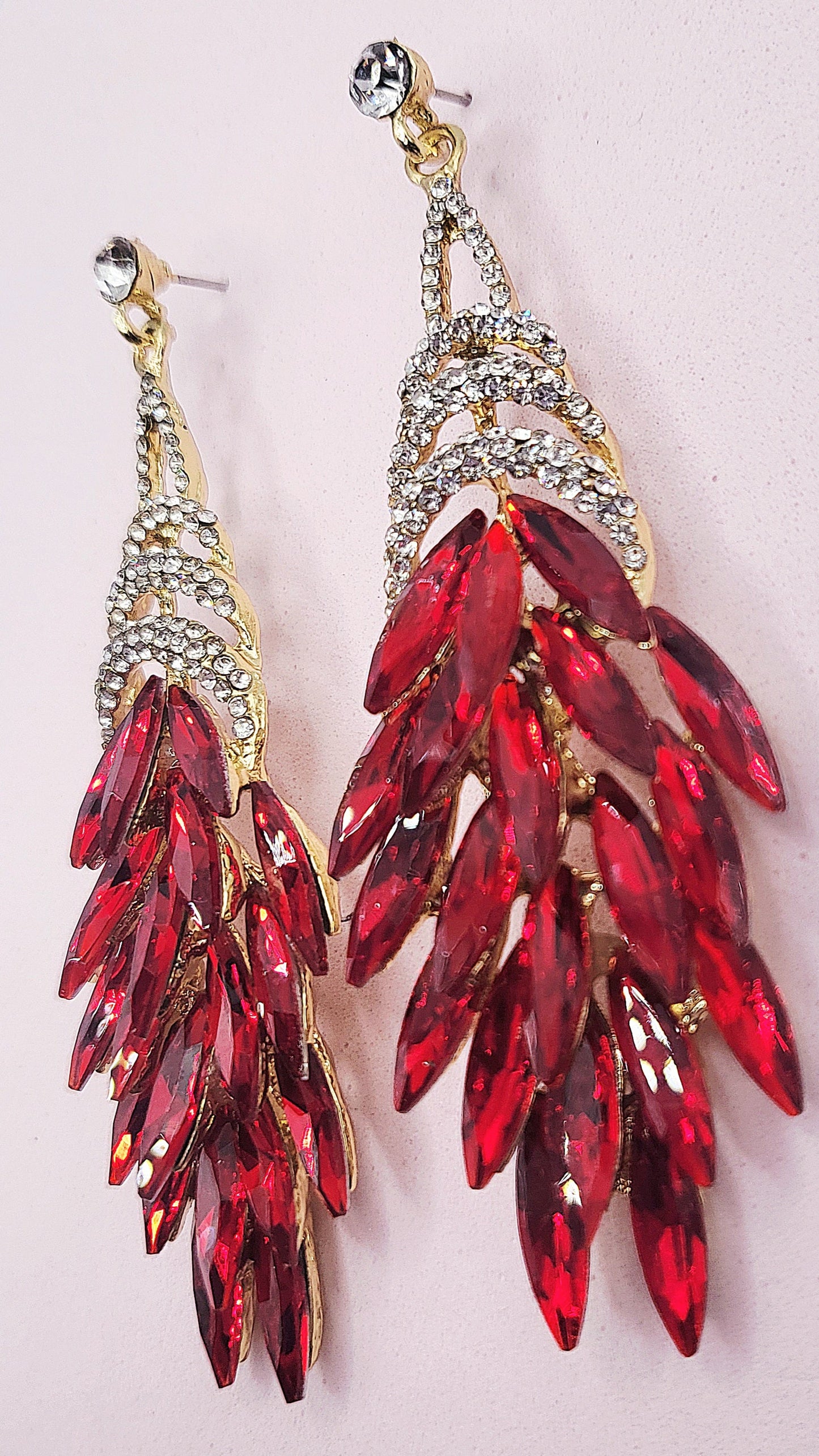 Sassy Red Crystal Drop and Dangle Earrings