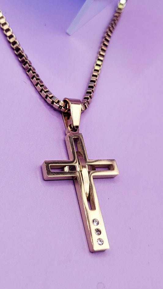 Shine Gold Cross Necklace