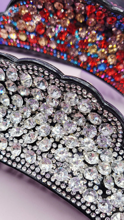 Round Maxi Crystal Hair Clamps Pack of 12
