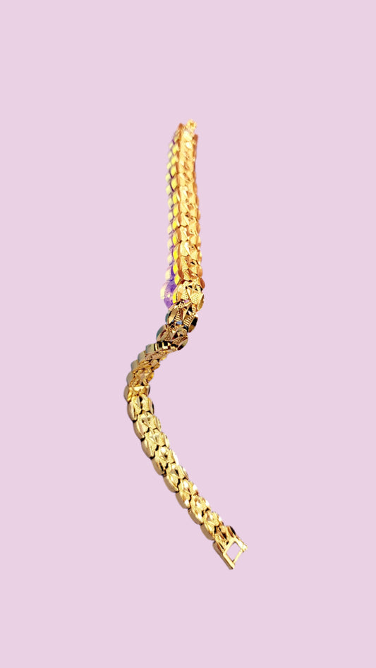 Sunlit Shiny Gold Link Bracelet
