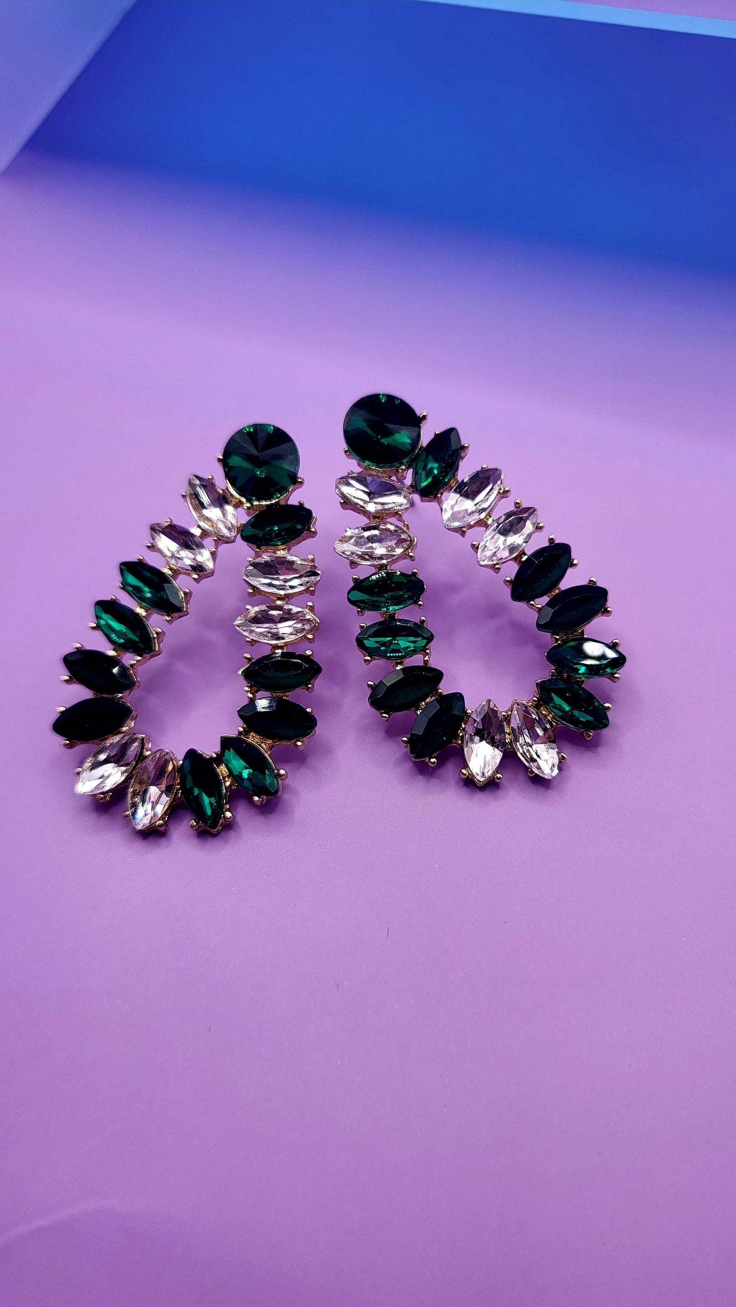 Oval Crystal Drop and Dangle Earrings