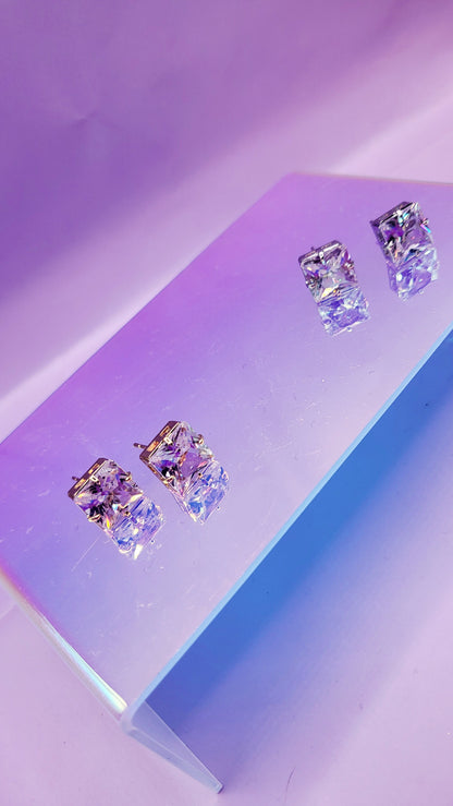 Square Crystal Stud Earrings