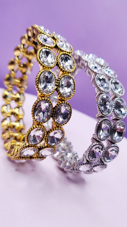 Oval Twin Row Crystal Bracelet