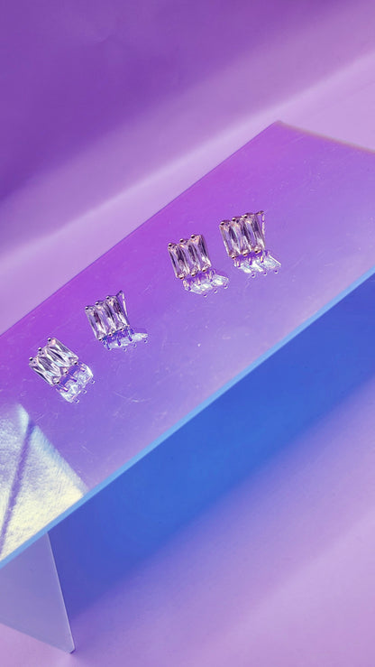 Starlight Square Crystal Stud Earrings