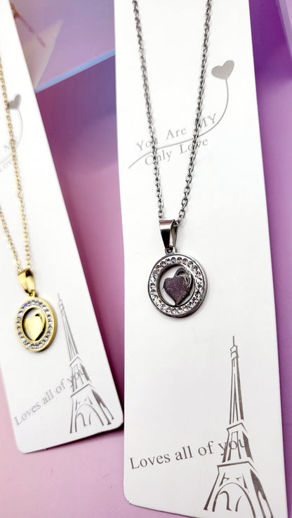Pavé Crystal Heart Necklace