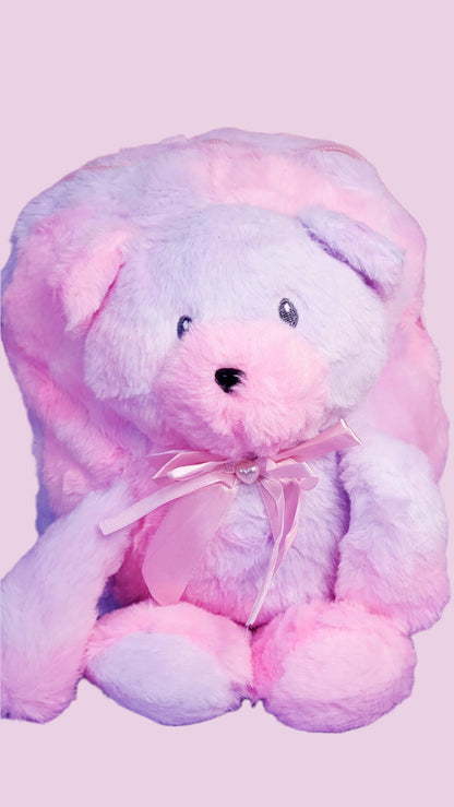 Plush Pastel Fluffy Teddy Bear Backpack