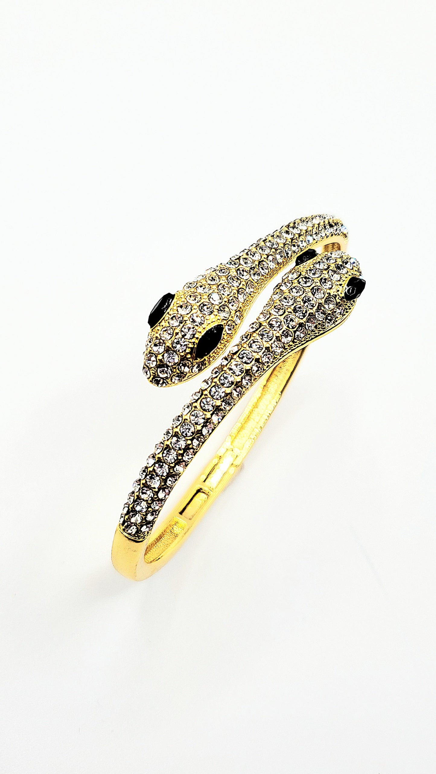 Serpent Snake Crystal Bangle Stainless Steel