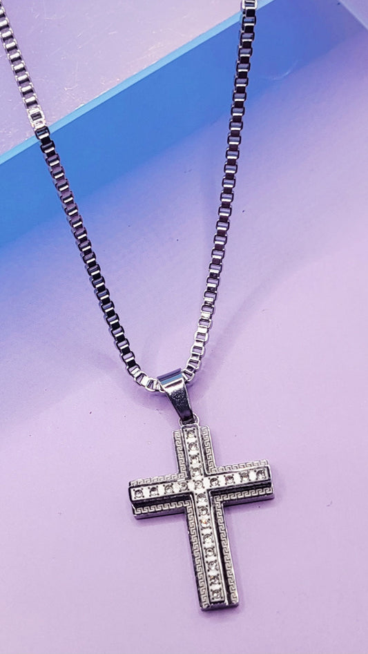 Structured Cross Necklace