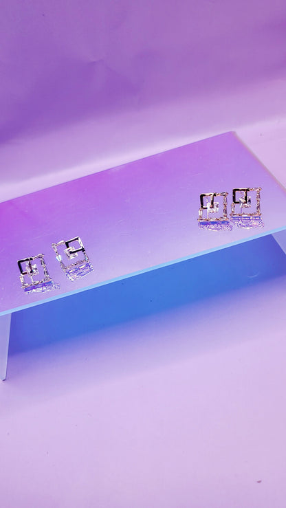 Square Crystal Stud Earrings