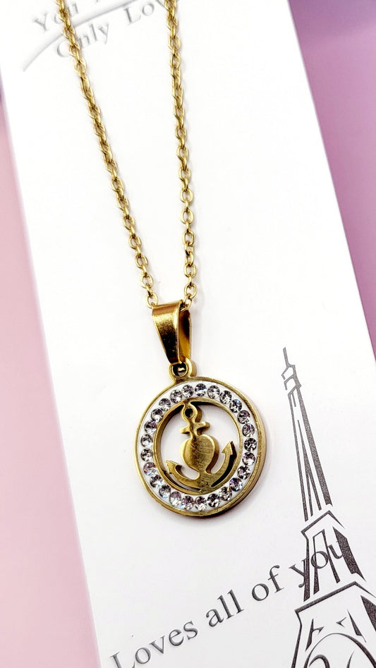 Pavé Crystal Heart In Hands Necklace