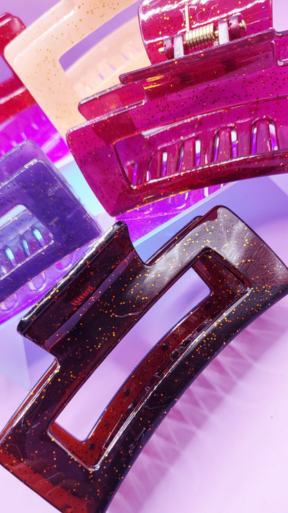 Sparkly Acrylic Hair Clamps Pack of 12