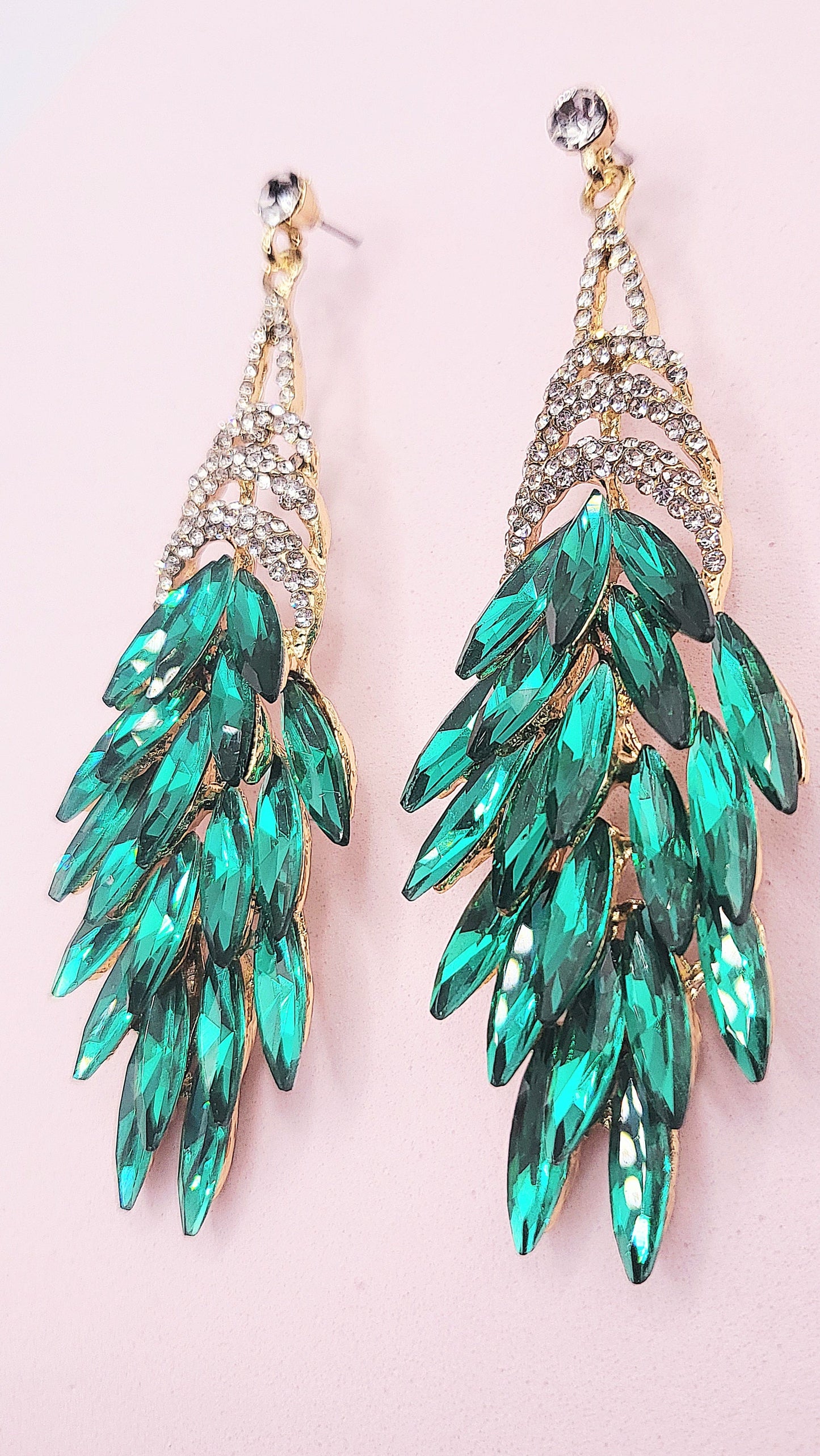 Sassy Jade Green Crystal Drop and Dangle Earrings