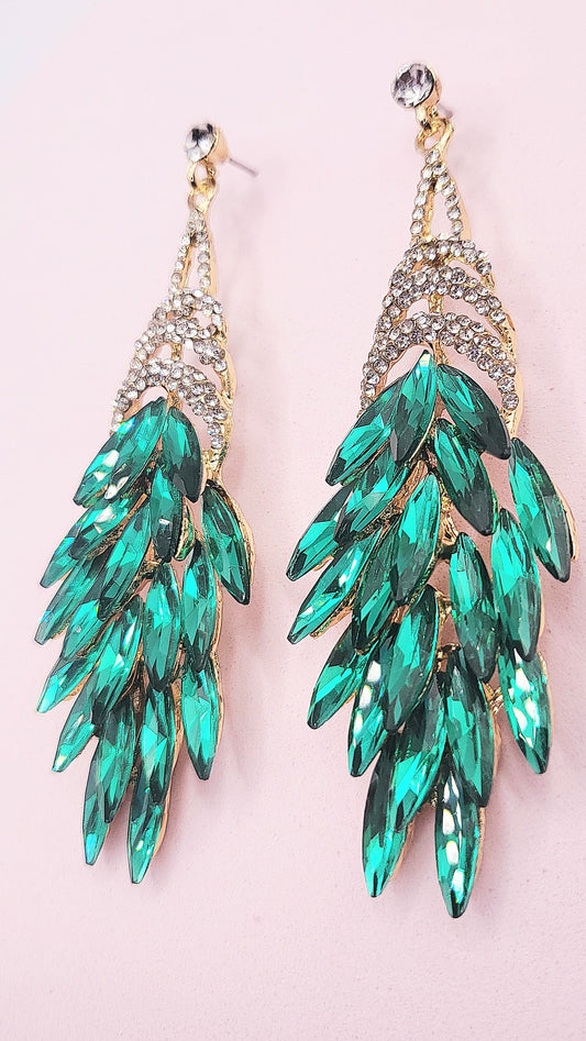 Sassy Jade Green Crystal Drop and Dangle Earrings