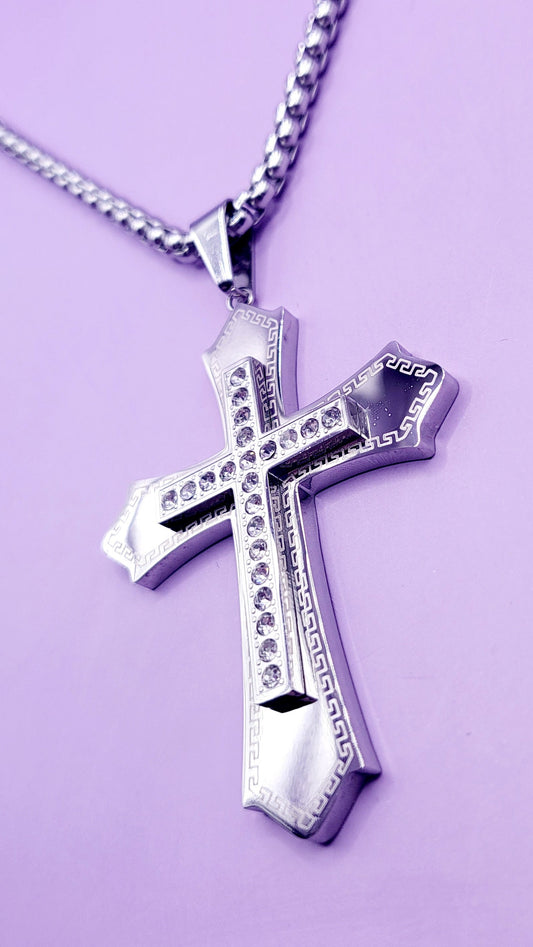 Shining Silver Cross Necklace