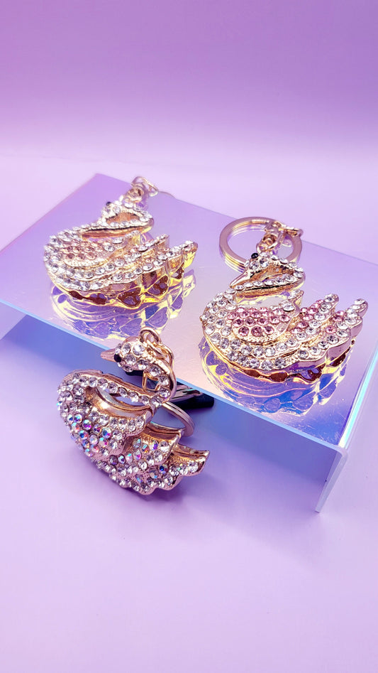 Sitting Swan Key Ring