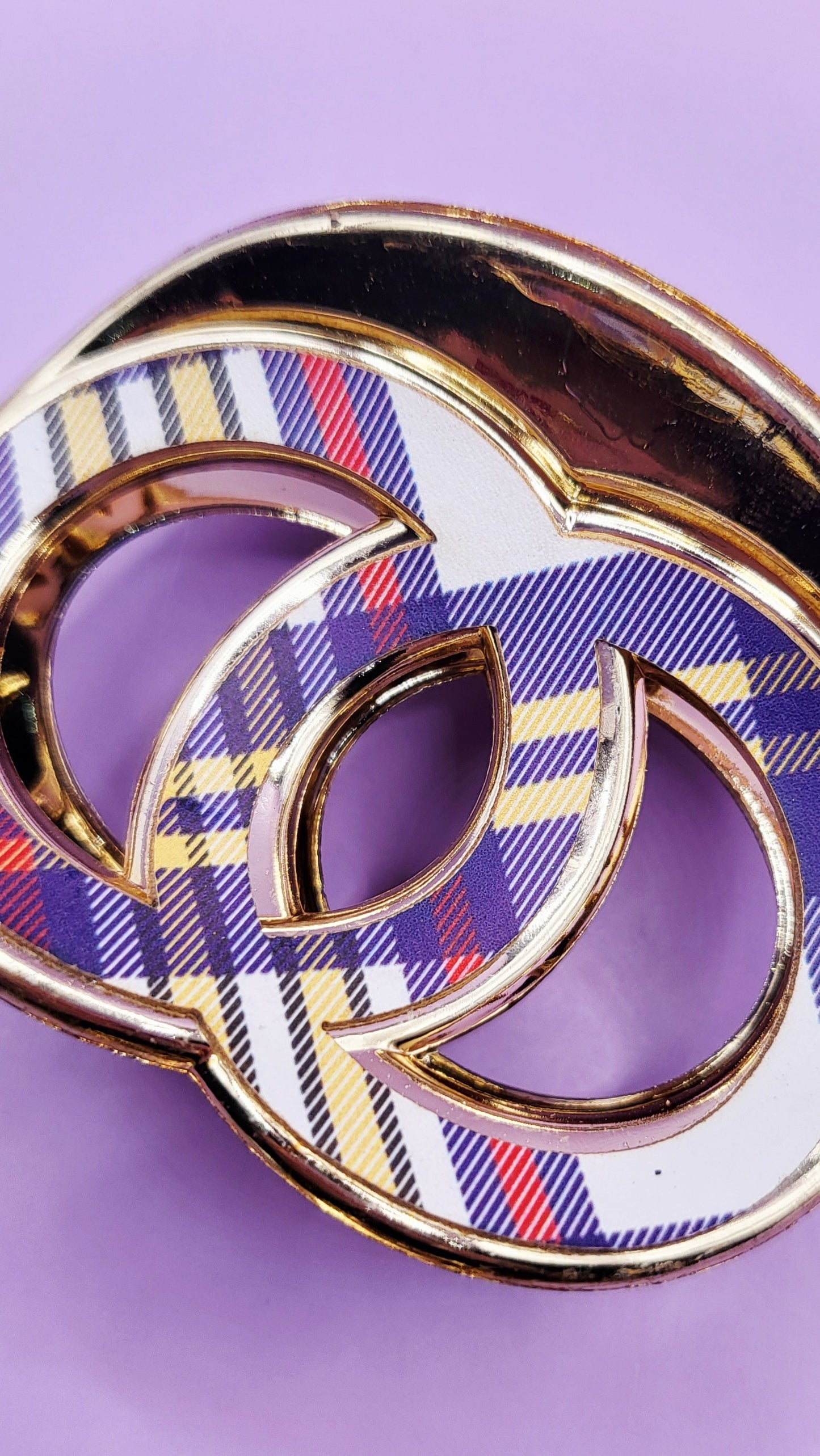 Tartan Round Hair Clamps Pack of 12