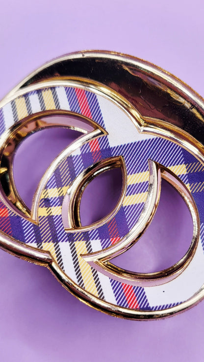 Tartan Round Hair Clamps Pack of 12