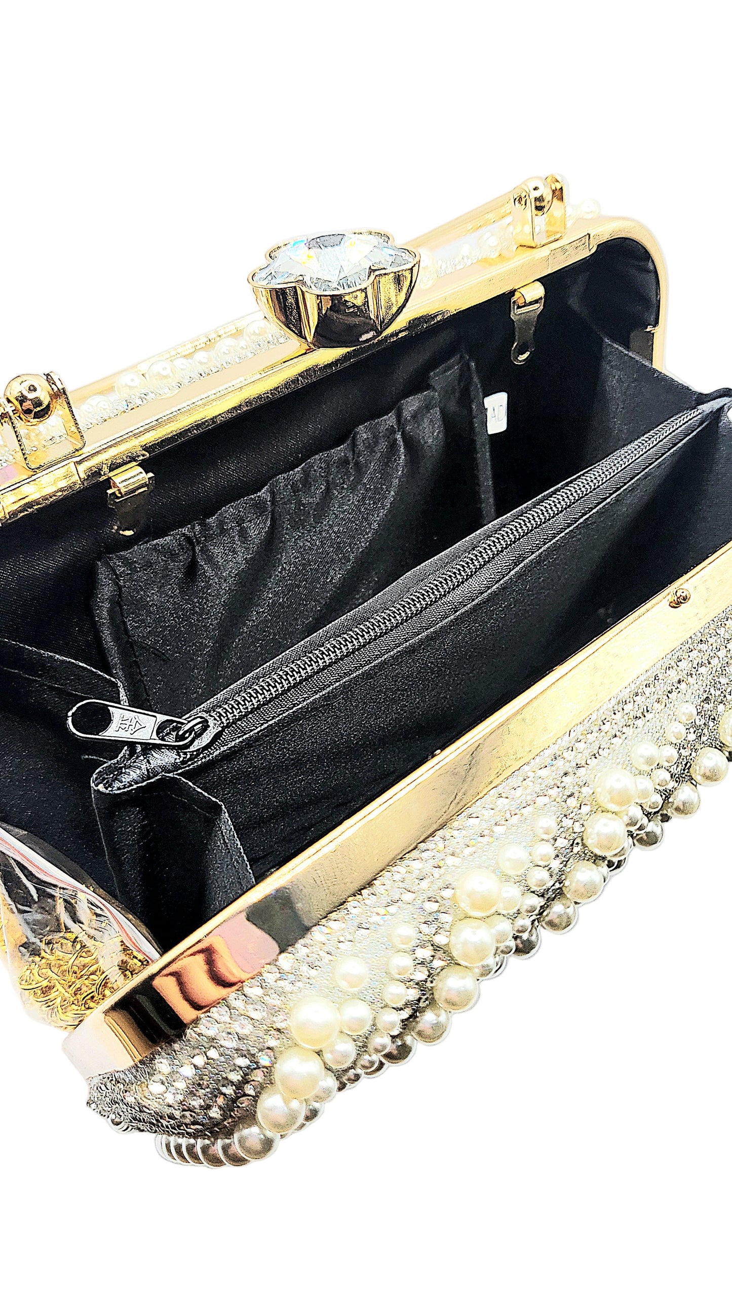 Pearl Crystal Clutch Bag
