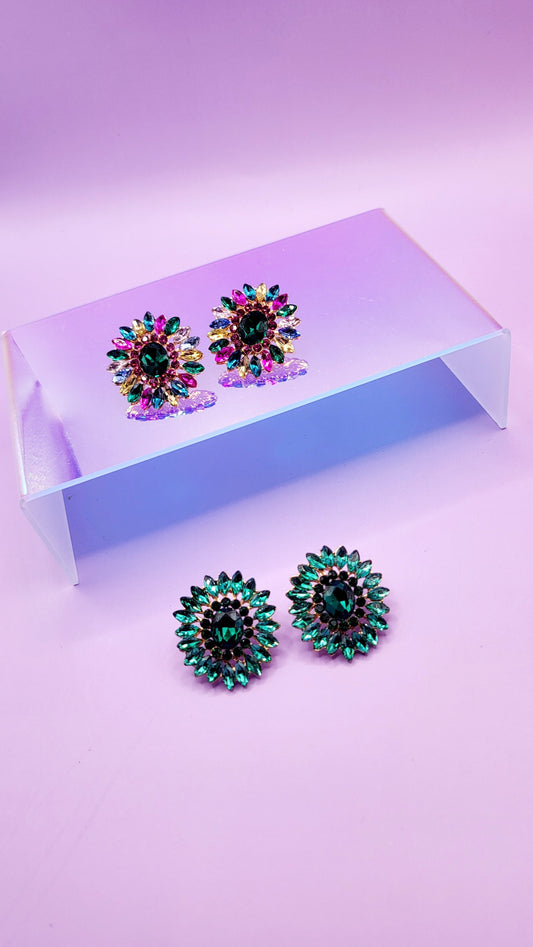 Vivid Crystal Stud Earrings