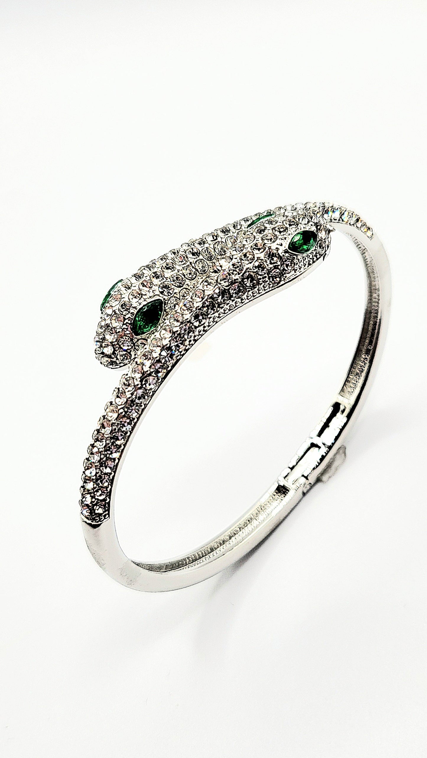 Serpent Snake Crystal Bangle Stainless Steel