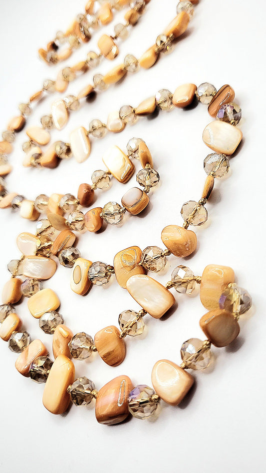 Sunset Boho Long Beaded Necklace