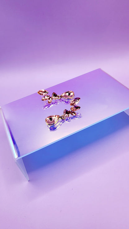 Rose Crystal Drop and Dangle Earrings