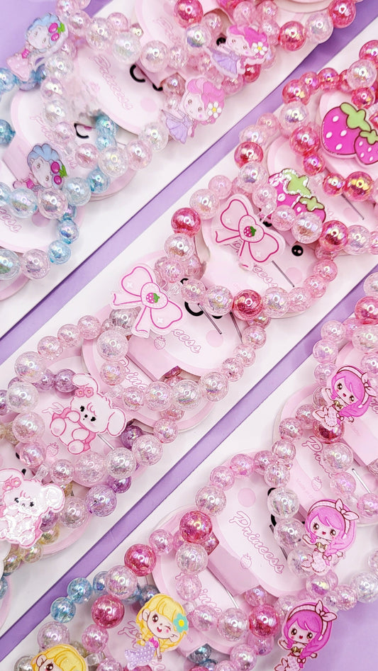 Pastel Girls Beaded Bracelet Pack Of 10