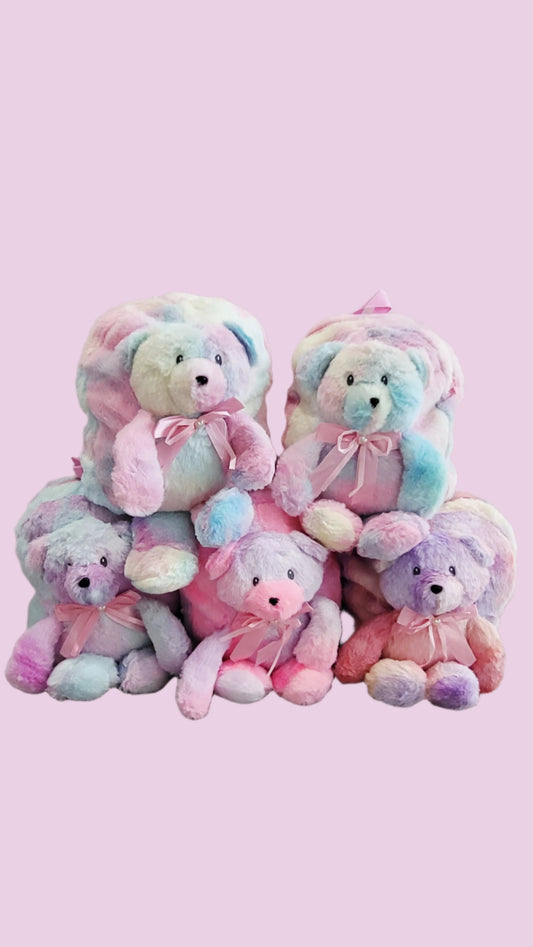 Plush Pastel Fluffy Teddy Bear Backpack