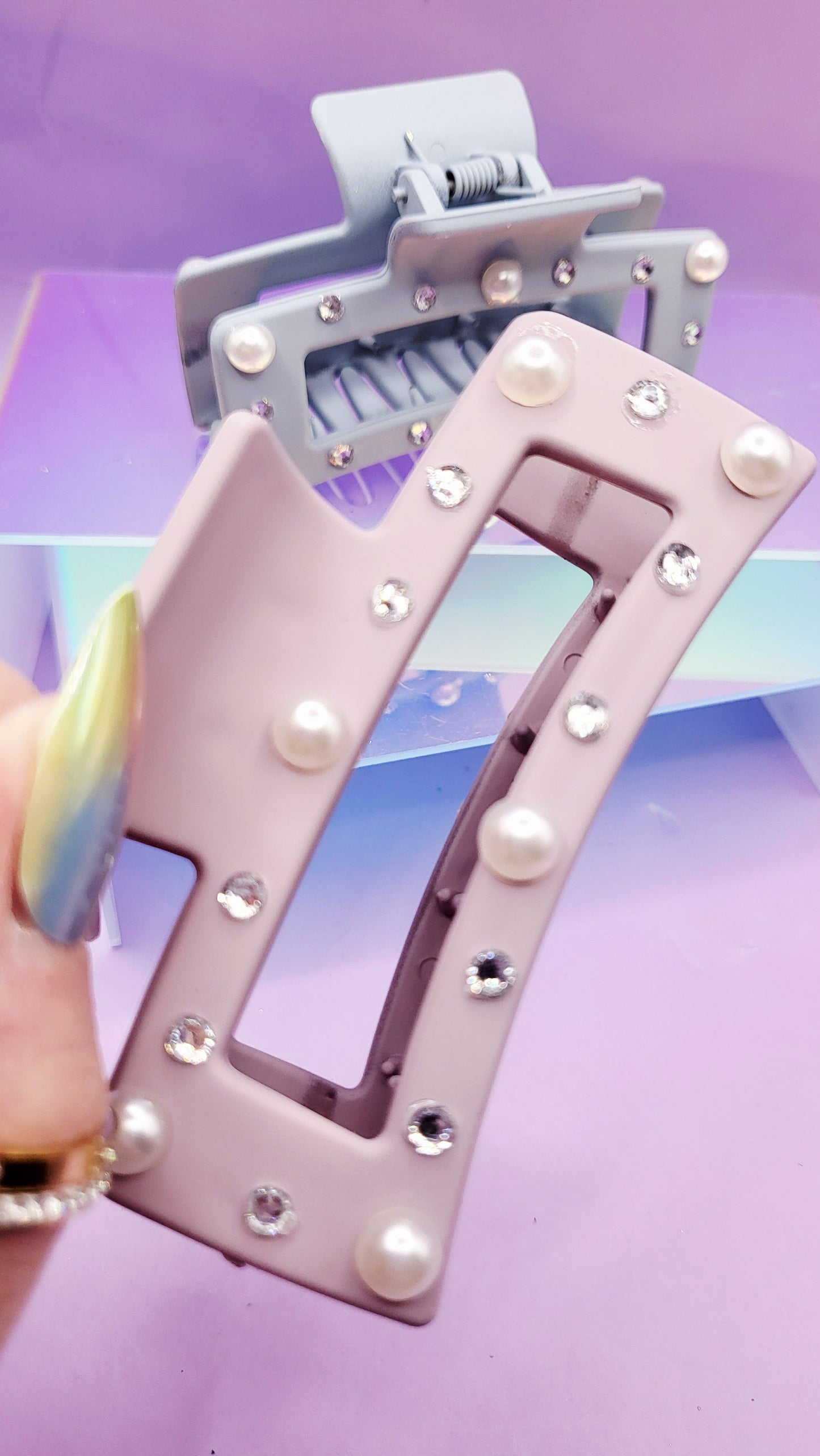 Pearl Essence Square Hair Clamps Pack of 12